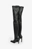 Saint Laurent Black Lambskin Leather 'Nina' Thigh High Boots Size 37