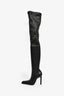 Saint Laurent Black Lambskin Leather 'Nina' Thigh High Boots Size 37