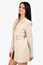 Jacquemus Brown Linen Cut Out Belted Blazer Dress Size 36