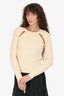 Song of Style Cream Knit Ribbed Cut-Out Top Size S