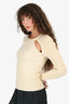 Song of Style Cream Knit Ribbed Cut-Out Top Size S