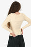 Song of Style Cream Knit Ribbed Cut-Out Top Size S