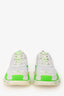 Balenciaga White/Green Triple S Sneakers Size 39