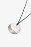 Tiffany & Co. Sterling Silver Elsa Peretti Round Pendant Silk Cord Necklace