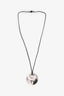 Tiffany & Co. Sterling Silver Elsa Peretti Round Pendant Silk Cord Necklace