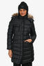 Moncler Black Down Hirmafur Raccoon Trim Mid Length Coat Size 00