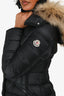 Moncler Black Down Hirmafur Raccoon Trim Mid Length Coat Size 00