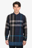 Burberry Brit Blue Plaid Denim Trim Button Down Shirt Size XL