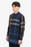 Burberry Brit Blue Plaid Denim Trim Button Down Shirt Size XL