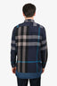 Burberry Brit Blue Plaid Denim Trim Button Down Shirt Size XL