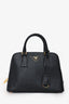 Prada Black Saffiano Leather 'Lux Promenade' Top Handle Bag with Strap