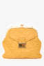 Miu Miu Yellow Leather Quilted Clasp Shoulder Bag