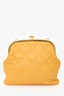 Miu Miu Yellow Leather Quilted Clasp Shoulder Bag