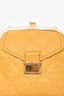 Miu Miu Yellow Leather Quilted Clasp Shoulder Bag