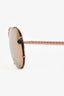 Louis Vuitton Pink Metal V Crystal 'Drive' Aviator Sunglasses