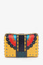 Carolina Herrera Yellow Leather Studded Shoulder Bag