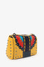 Carolina Herrera Yellow Leather Studded Shoulder Bag