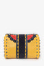 Carolina Herrera Yellow Leather Studded Shoulder Bag