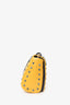 Carolina Herrera Yellow Leather Studded Shoulder Bag