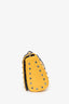 Carolina Herrera Yellow Leather Studded Shoulder Bag