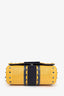 Carolina Herrera Yellow Leather Studded Shoulder Bag