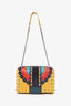 Carolina Herrera Yellow Leather Studded Shoulder Bag