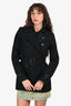 Burberry Black Double Breasted Belted Coat Size 6