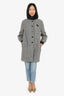 Love Moschino Grey/Wool Patent Heart Brooch Coat Size 40