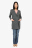 Isabel Marant Etoile Grey Houndstooth Wool Double Breasted Coat Size 34