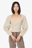 Nanushka Beige Harini Long Sleeve Bustier Top Size XS