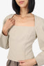 Nanushka Beige Harini Long Sleeve Bustier Top Size XS