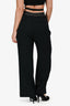 Acne Studios Black Logo Wide Leg Pants Size 34