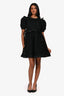 Cecilie Bahnsen Black Textured Ruffle Mini Dress Size 2 US