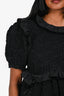 Cecilie Bahnsen Black Textured Ruffle Mini Dress Size 2 US