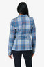 Smythe Blue/Orange Plaid Single Breasted Blazer Size 6