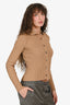 Anine Bing Brown Knit Ribbed Collared Top Size XS