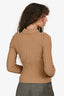 Anine Bing Brown Knit Ribbed Collared Top Size XS