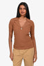 Sandro Brown Knit Textured Top Size XS