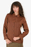 Maje Brown/Orange Button Down Collared Top Size 1