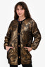Forte Forte Gold/Blue Metallic/Velvet Button Down Lightweight Jacket Estimated Size S/M