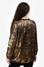 Forte Forte Gold/Blue Metallic/Velvet Button Down Lightweight Jacket Estimated Size S/M