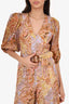 Zimmerman Brown Linen Paisley Jumpsuit With Belt Size 1