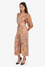 Zimmerman Brown Linen Paisley Jumpsuit With Belt Size 1