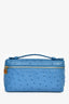Loro Piana Blue Ostrich Leather L19 Top Handle Bag