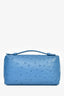 Loro Piana Blue Ostrich Leather L19 Top Handle Bag