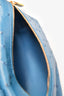 Loro Piana Blue Ostrich Leather L19 Top Handle Bag