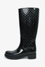 Louis Vuitton Black Rubber Monogram Rain Boots Size 38