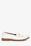 Celine White Triomphe Luco Fringe Loafers Size 38.5
