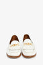 Celine White Triomphe Luco Fringe Loafers Size 38.5