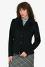 Max Mara Black Camel Hair Single Breasted Light Weight Coat Size 8 US